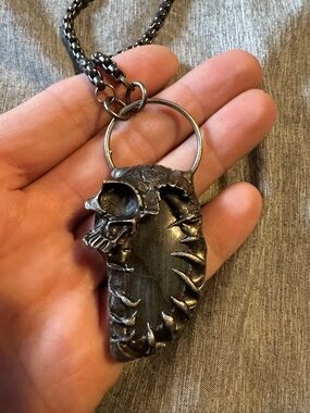Handmade skull labradorite soldered